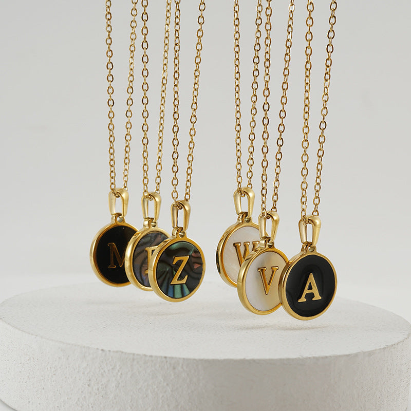 Round Letter Necklace